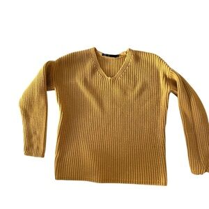 Jenni Kayne Ribbed Knit Sweater in Mustard